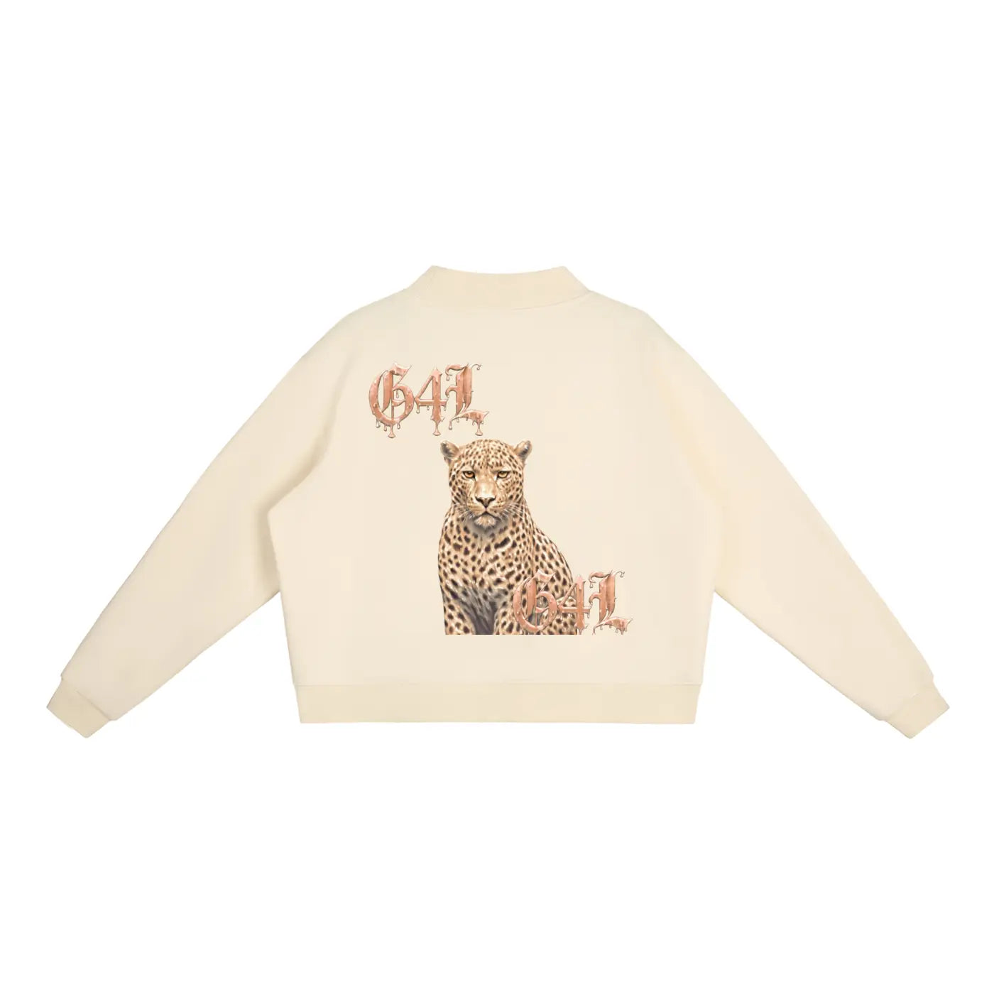 Cream Apricot Essential Fleece Mock-Neck Crew Sweatshirt ODMPOD