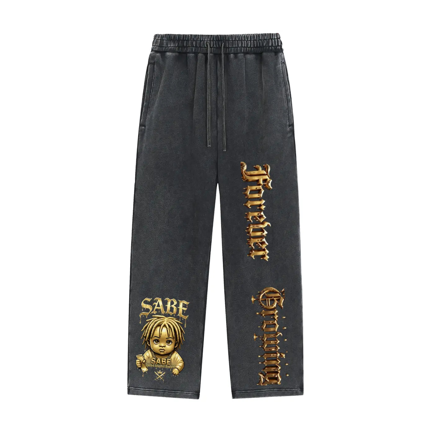 Black Snow Wash Heavyweight Sweatpants ODMPOD