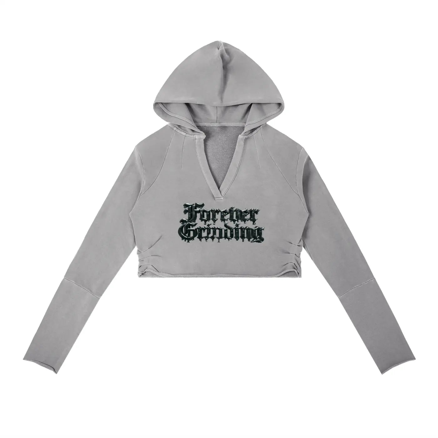 Medium Gray Vintage Washed Raw Edge Hoodie ODMPOD