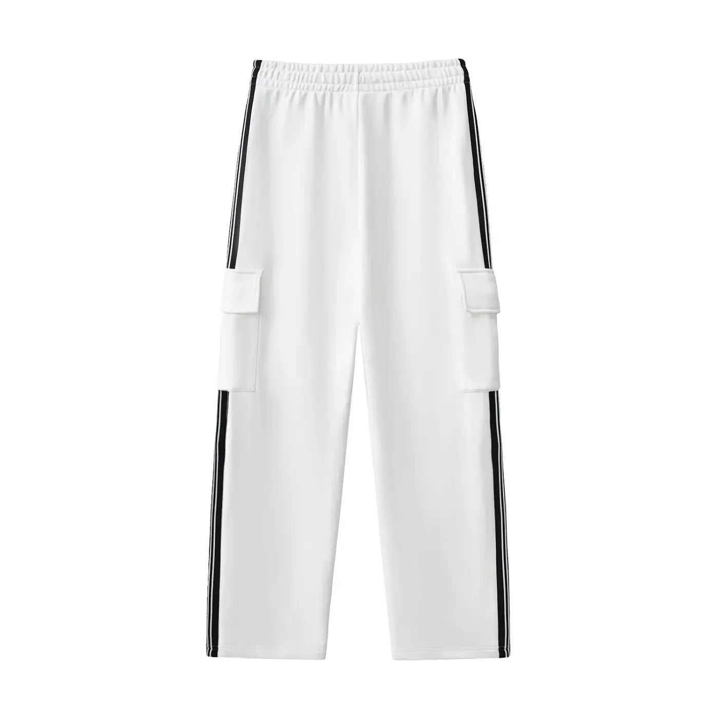White Side Stripe Straight-Leg Pants ODMPOD