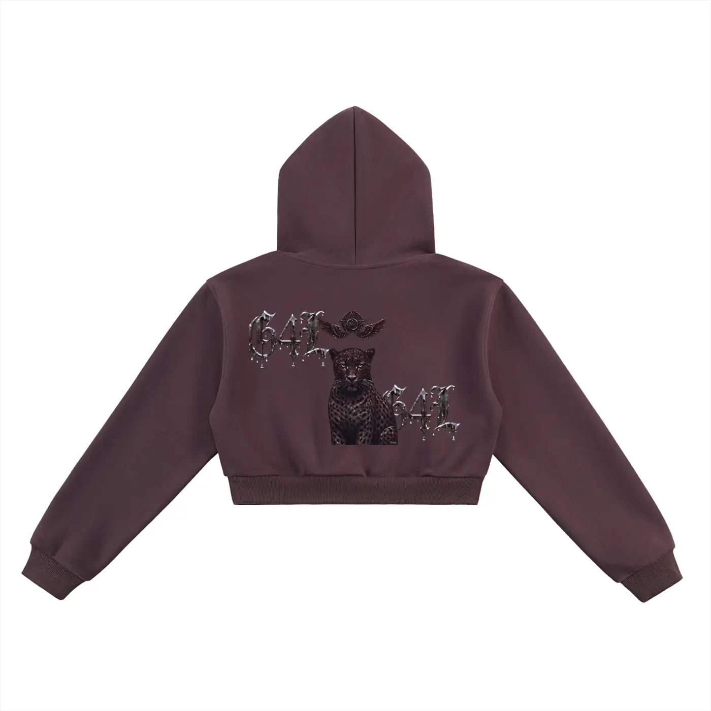 Dark Reddish Purple Essential Cropped Hoodie ODMPOD