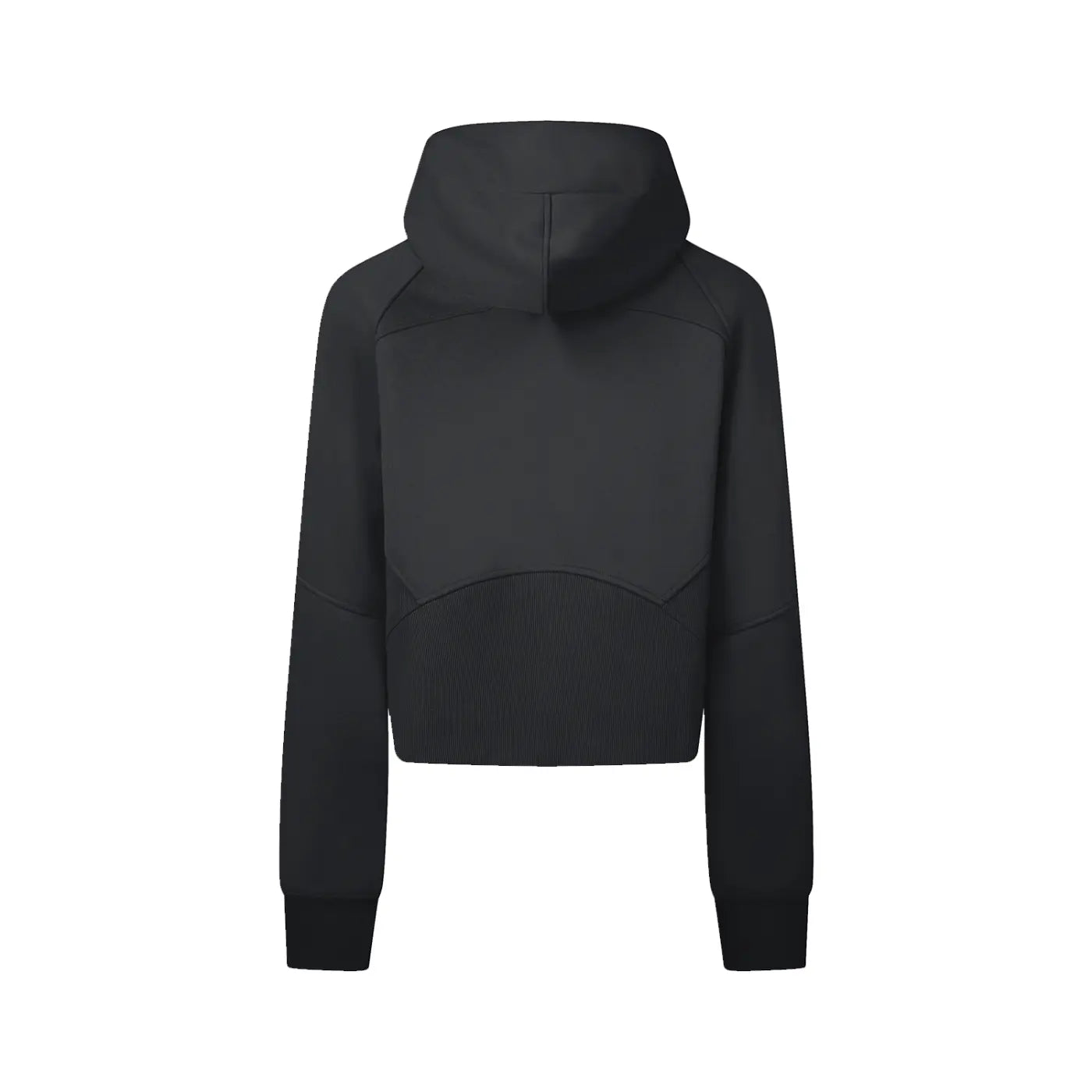 Black Cropped Zip-Through Hoodie ODMPOD