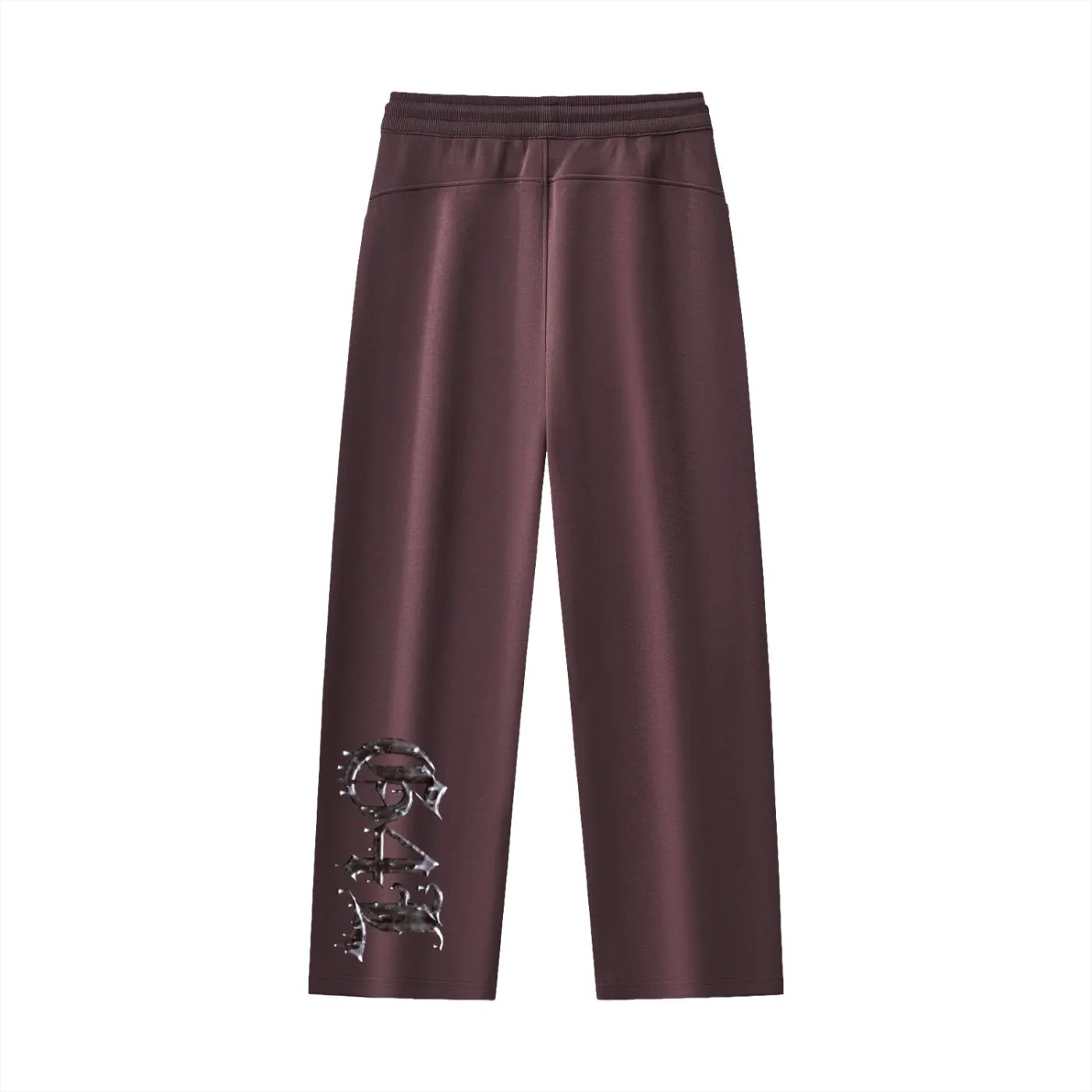 Dark Reddish Purple Essential Drawstring Straight-Leg Sweatpants ODMPOD