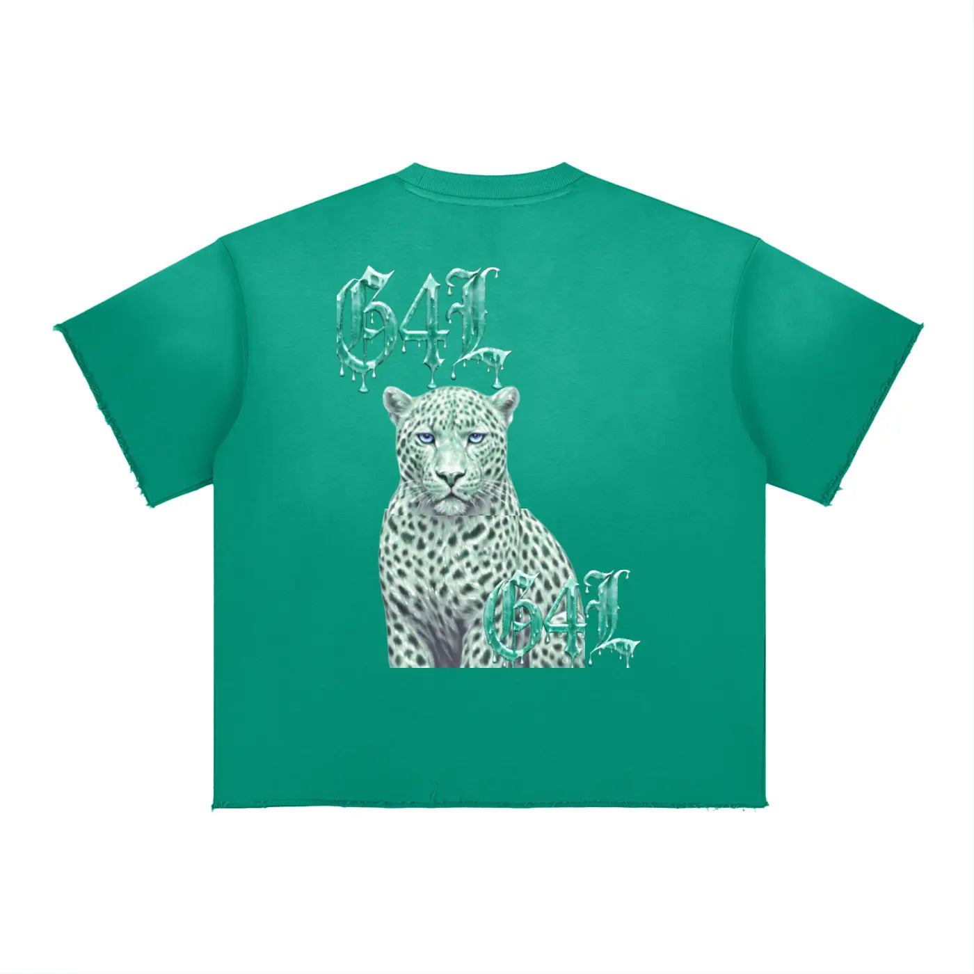 Aqua Green Sun Fade Raw Edge T-Shirt ODMPOD