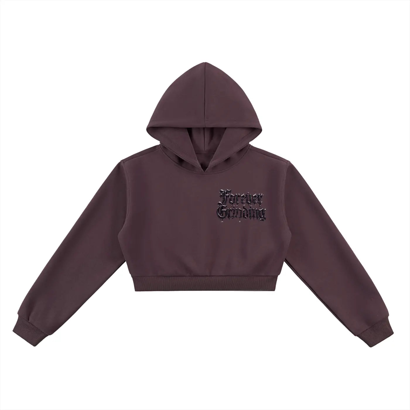 Dark Reddish Purple Essential Cropped Hoodie ODMPOD