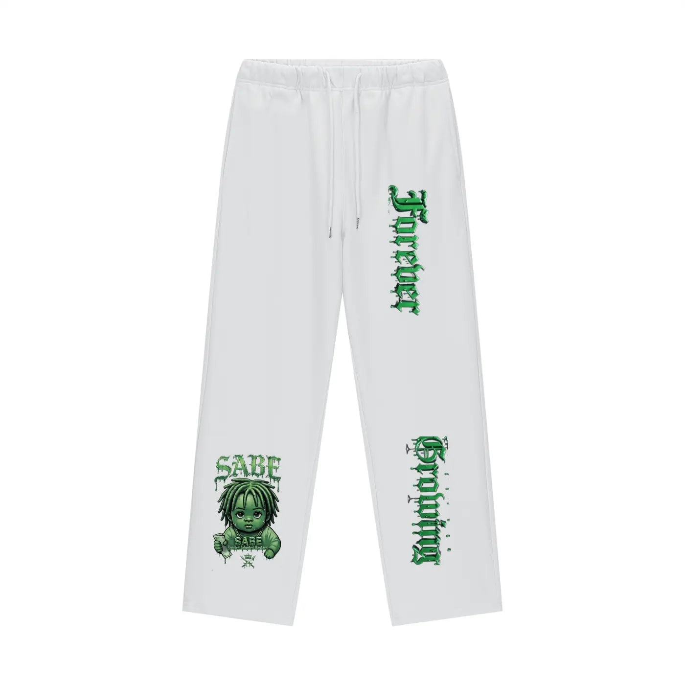 Lucent White Heavyweight Fleece Straight Leg Pants ODMPOD