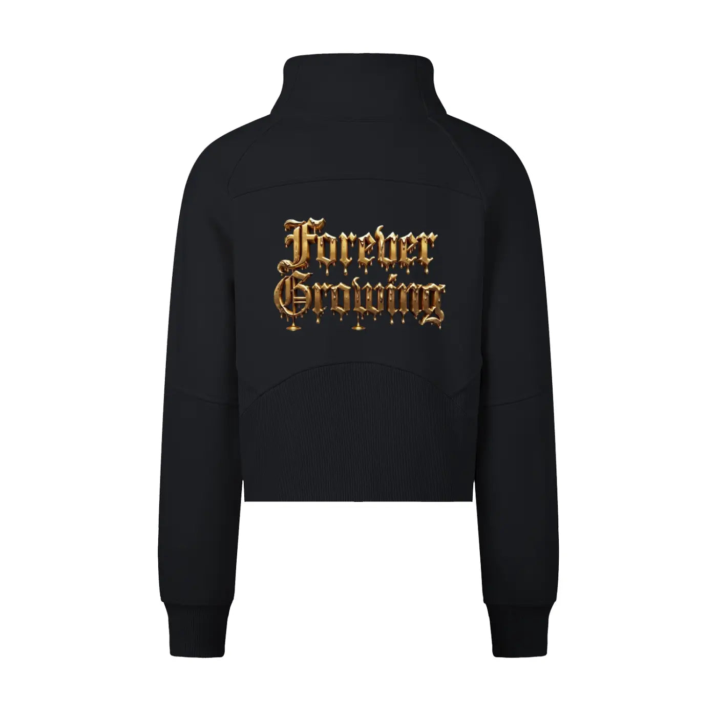 Black Cropped Half-Zip Sweatshirt ODMPOD