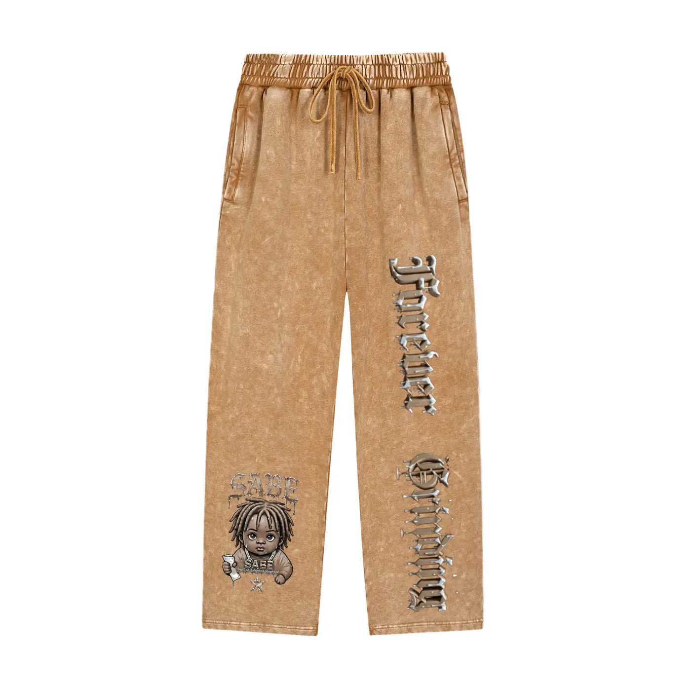 Brown Snow Wash Heavyweight Sweatpants ODMPOD