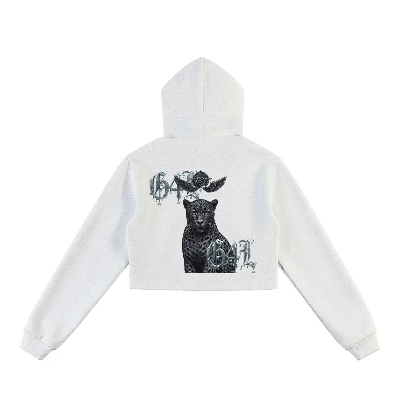 Flower Gray Essential Cropped Zip-Up Hoodie ODMPOD