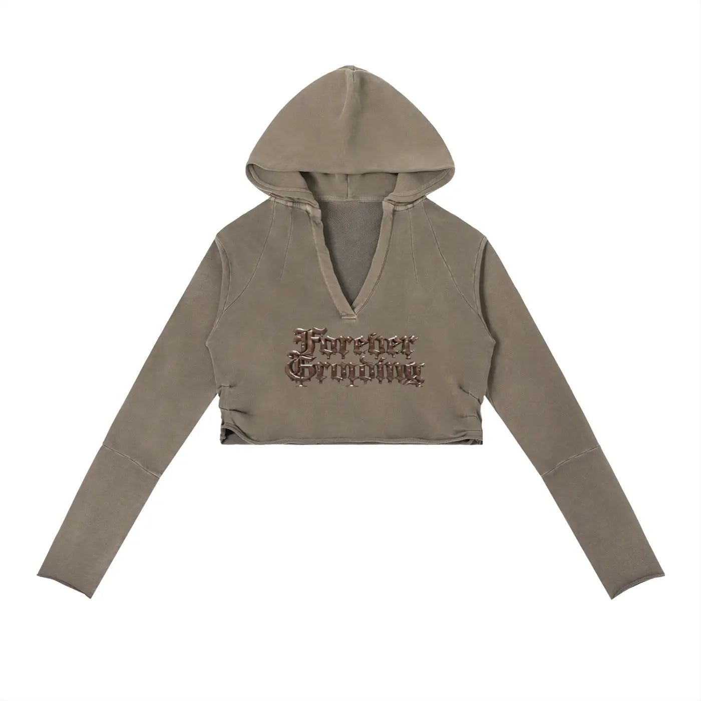 Coffee Brown Vintage Washed Raw Edge Hoodie ODMPOD