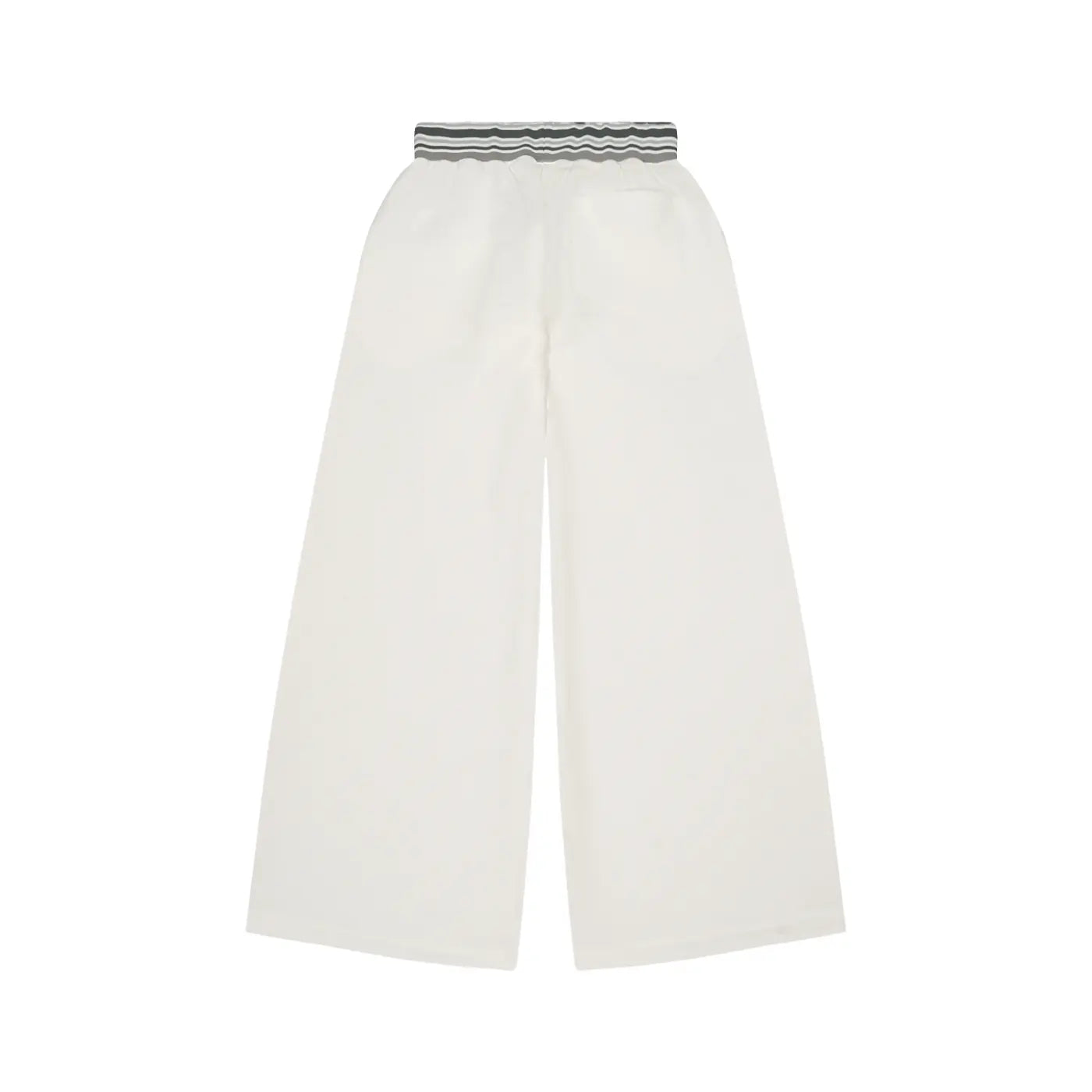 White Striped Waist Wide Leg Pants ODMPOD