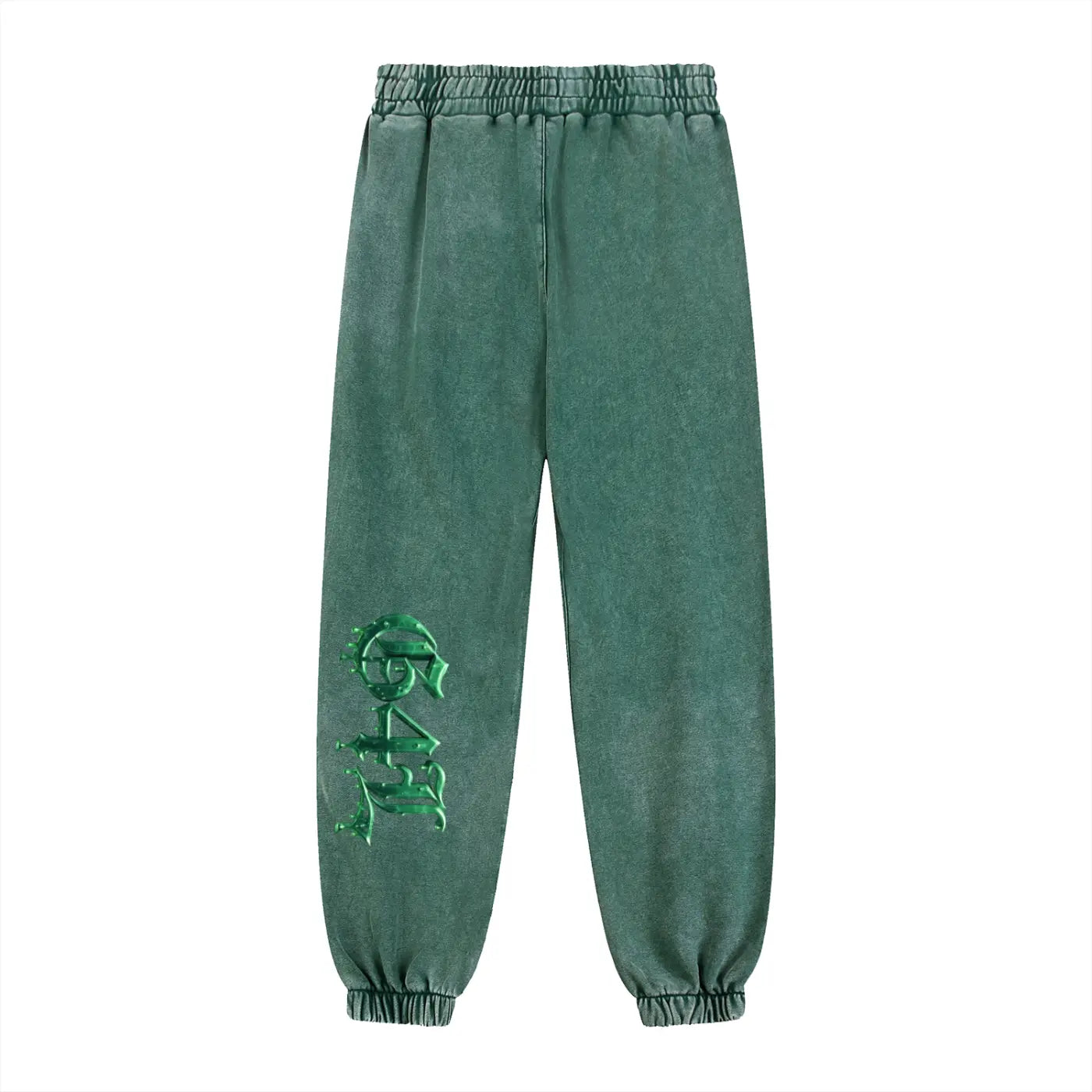Blackish Green Snow Wash Heavyweight Jogged Sweatpants ODMPOD