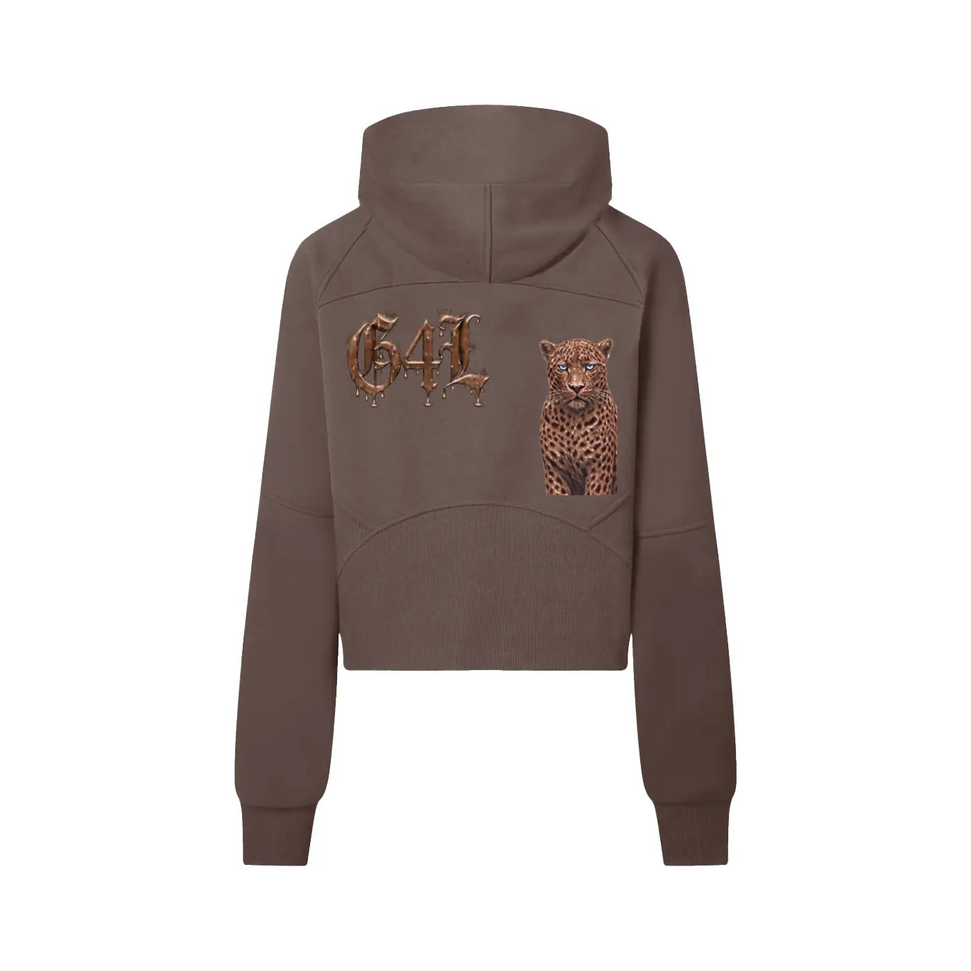 Coffee Brown Cropped Half-Zip Hoodie ODMPOD