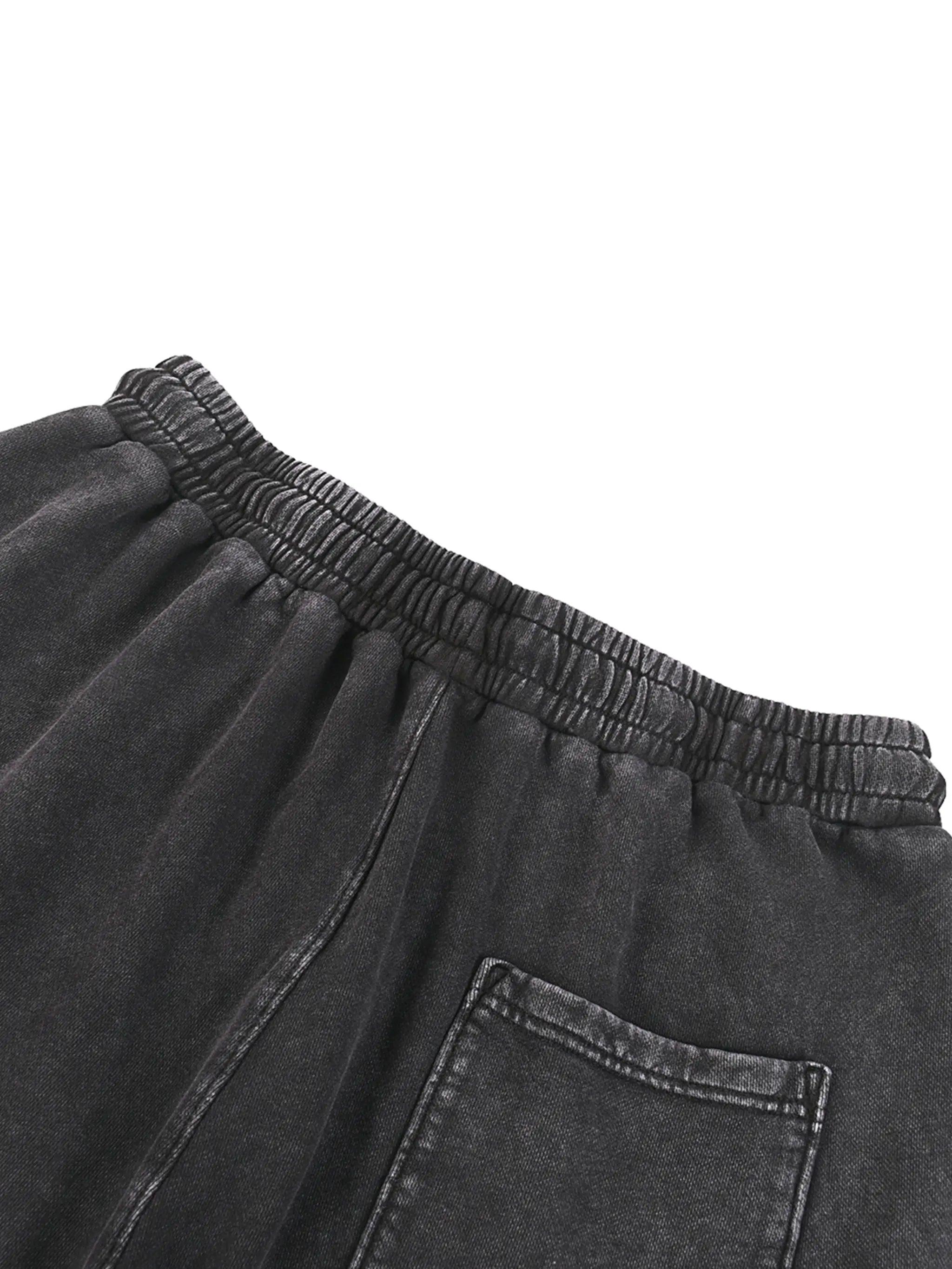Black Snow Washed Straight Leg Pants ODMPOD