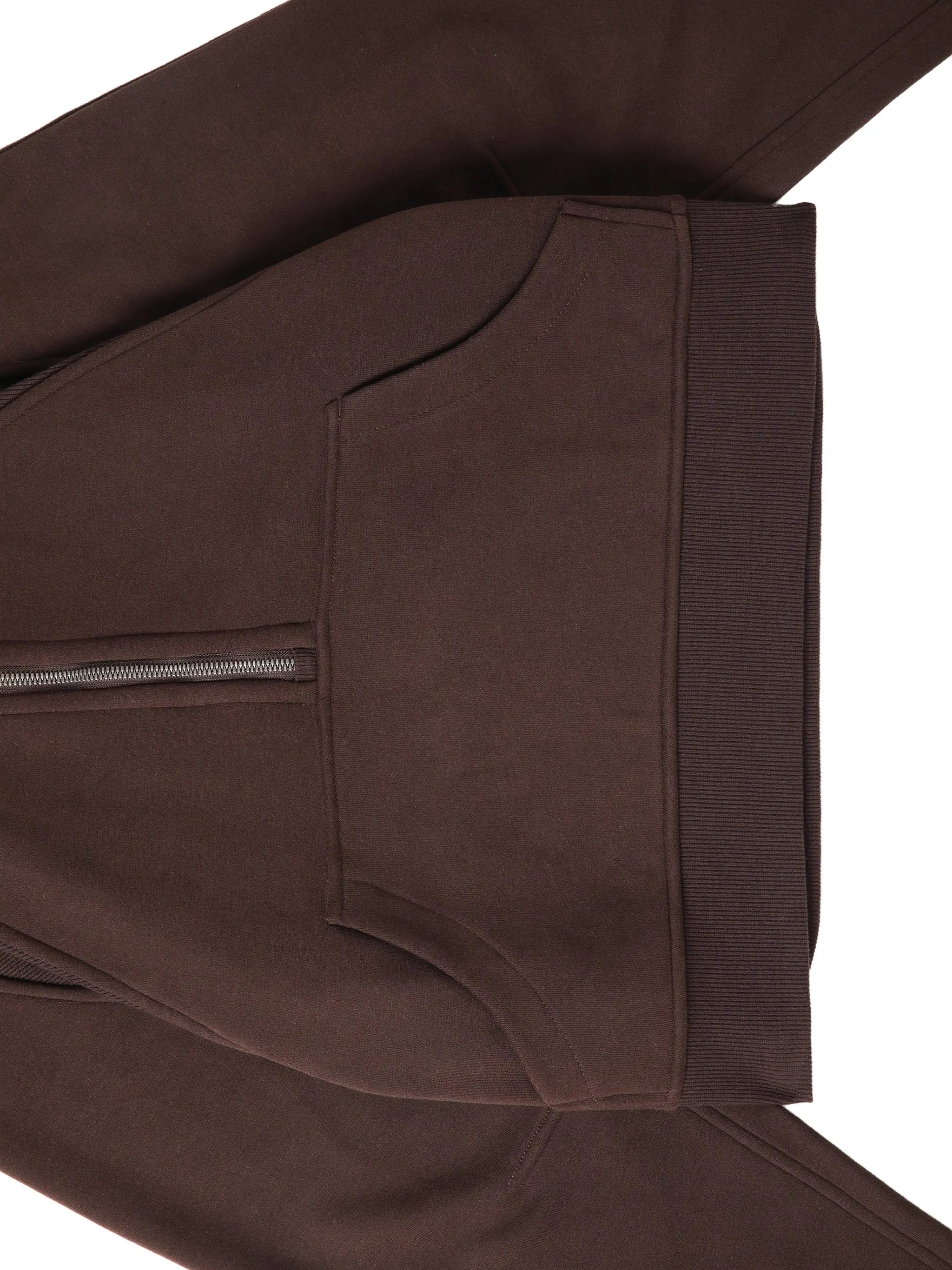 Coffee Brown Cropped Half-Zip Hoodie ODMPOD