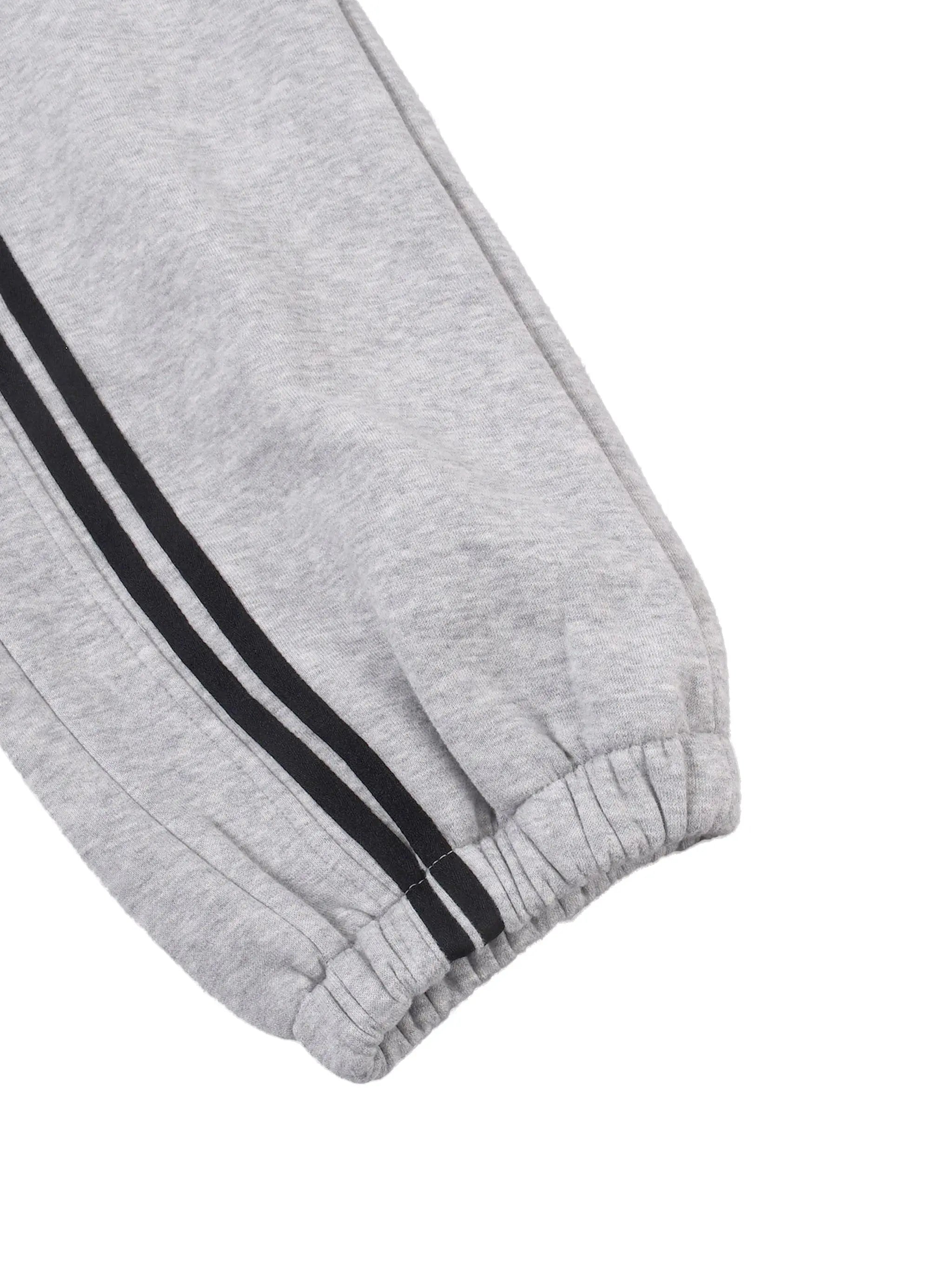 Flower Gray Sun Fade Contrast Tape Fleece Jogged Sweatpants ODMPOD