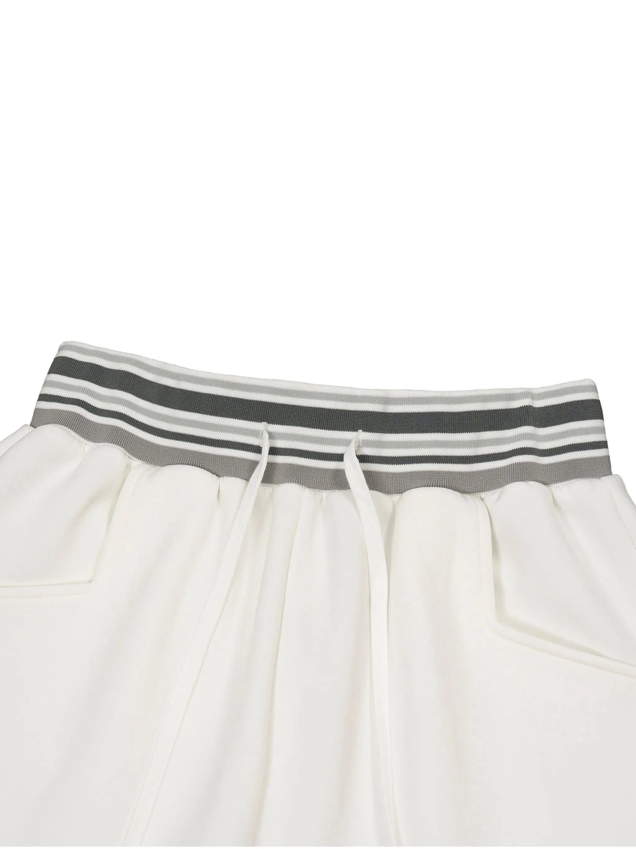 White Striped Waist Wide Leg Pants ODMPOD