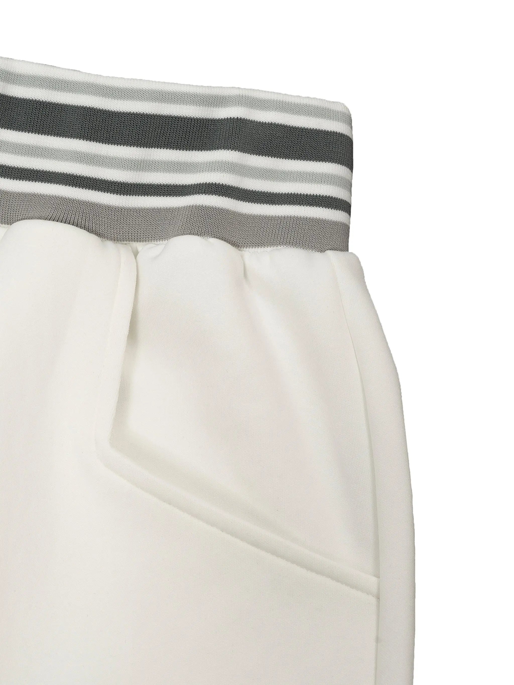 White Striped Waist Wide Leg Pants ODMPOD